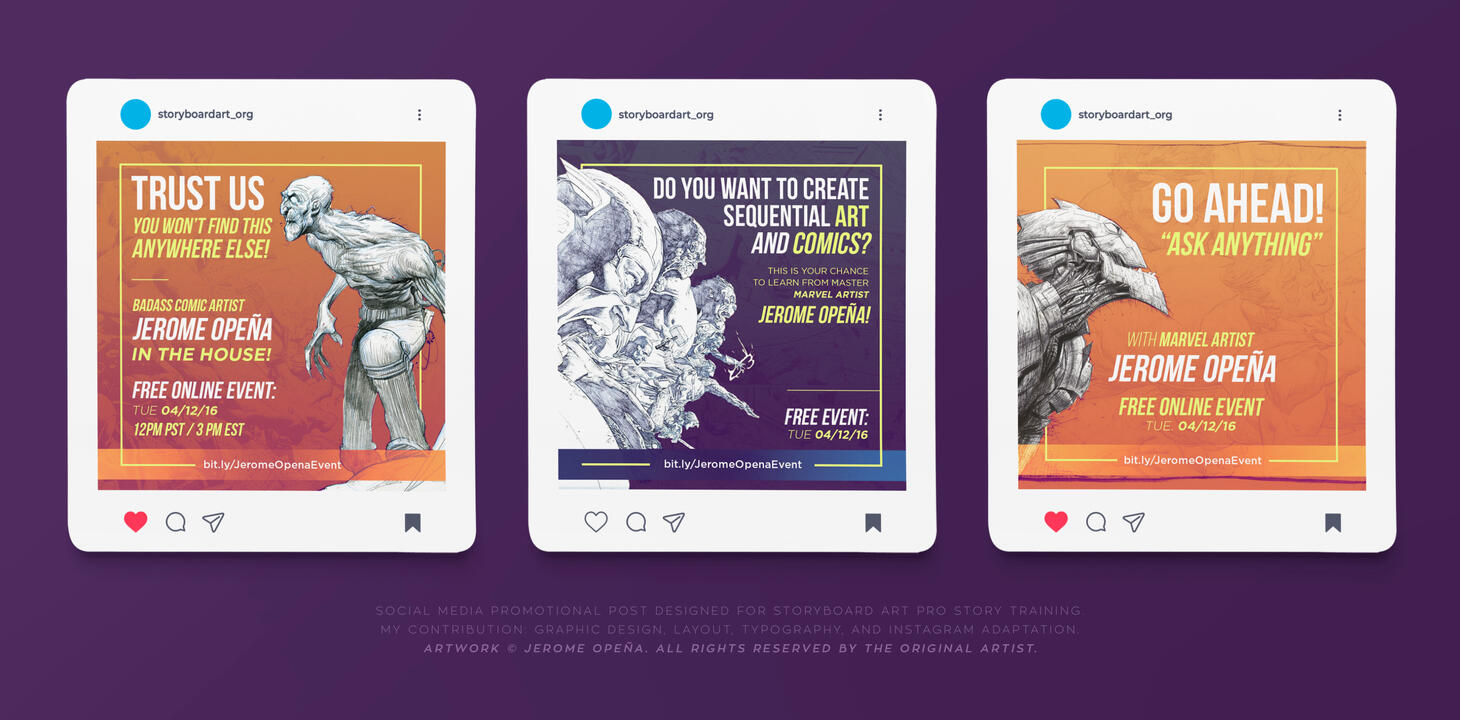 Social media (IG): Storyboard Art